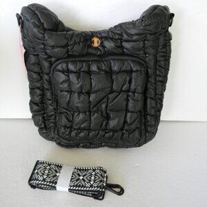 NWT SIMPLY SOUTHERN BLACK PUFFER MEDIUM CROSSBODY ZIP POCKET GUITAR STRAP
